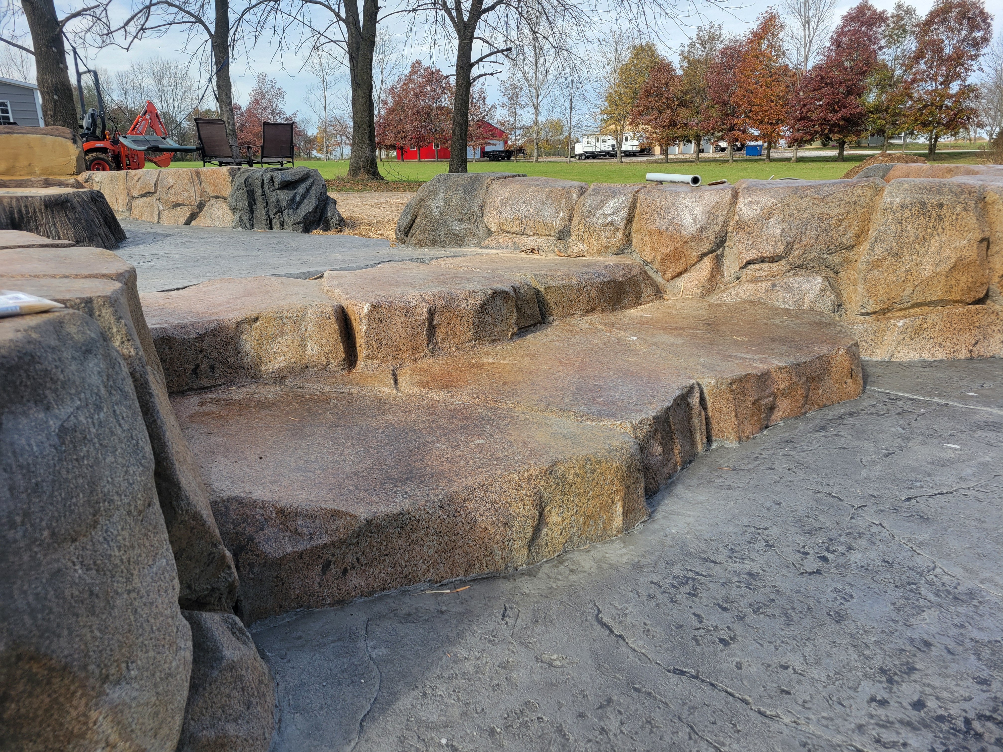 Fire pit with seating area