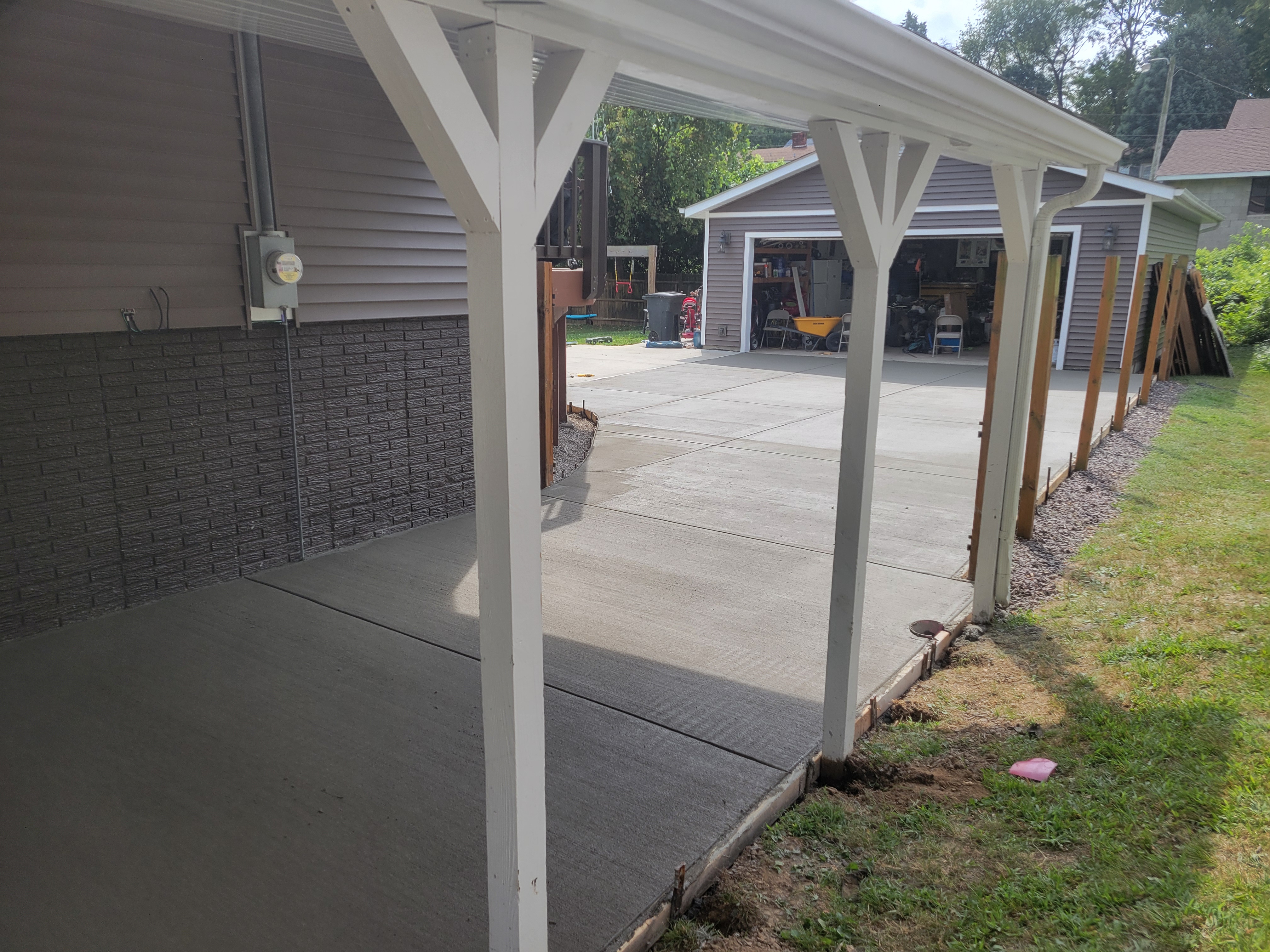 Outdoor concrete patio