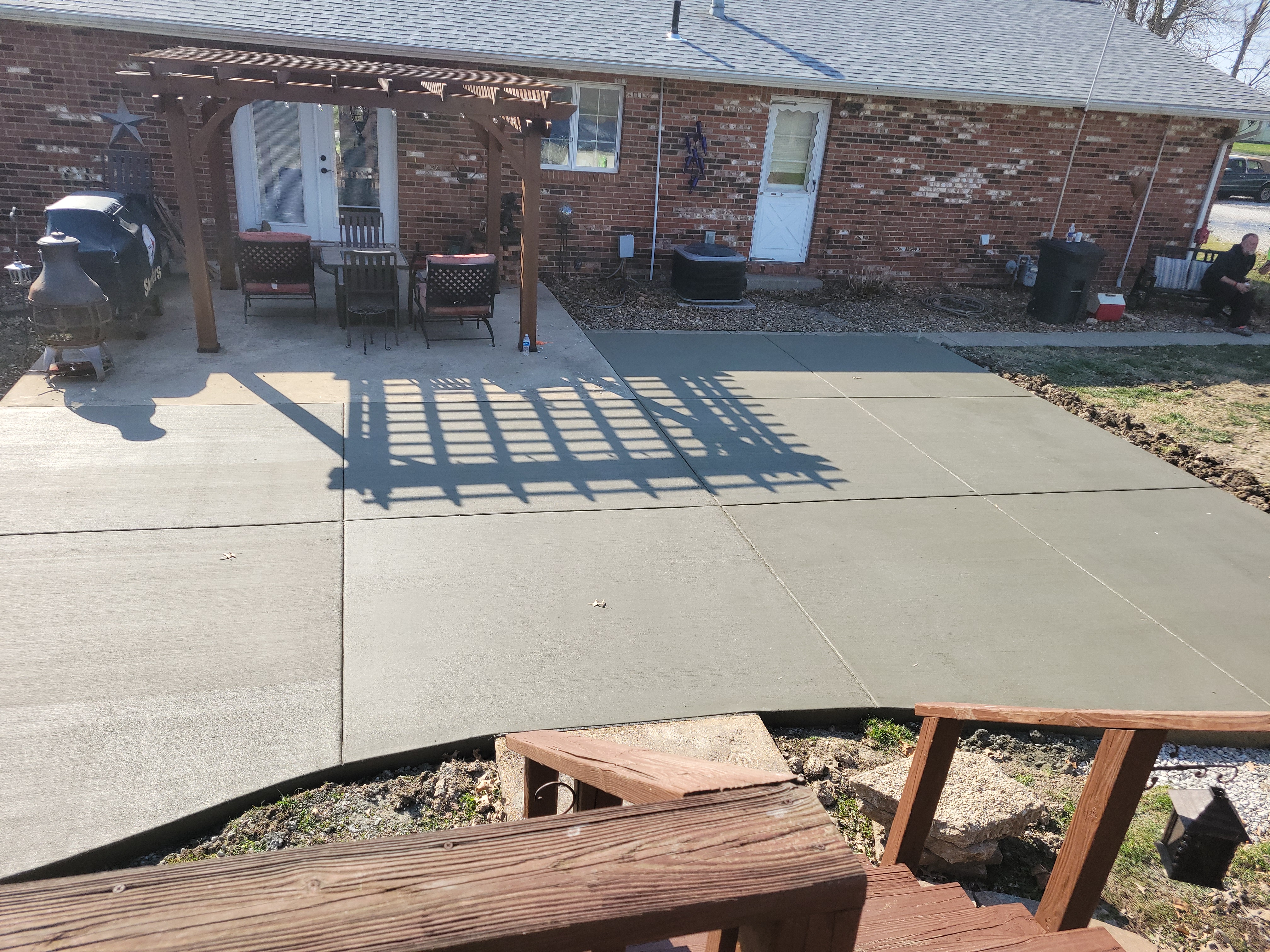 Concrete patio with texture