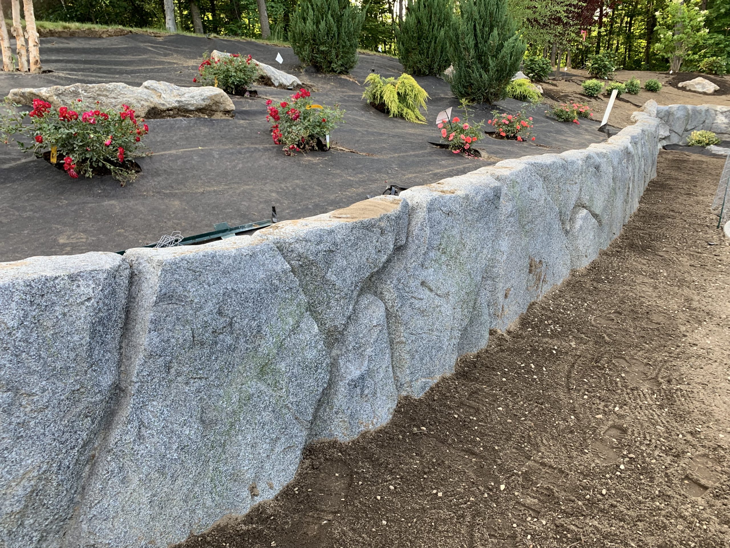 Custom concrete retaining wall